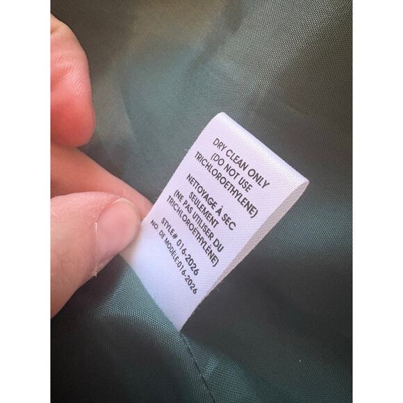 Nanette Lepore green tweed blazer with black elbow patches and trim - Picture 5 of 7